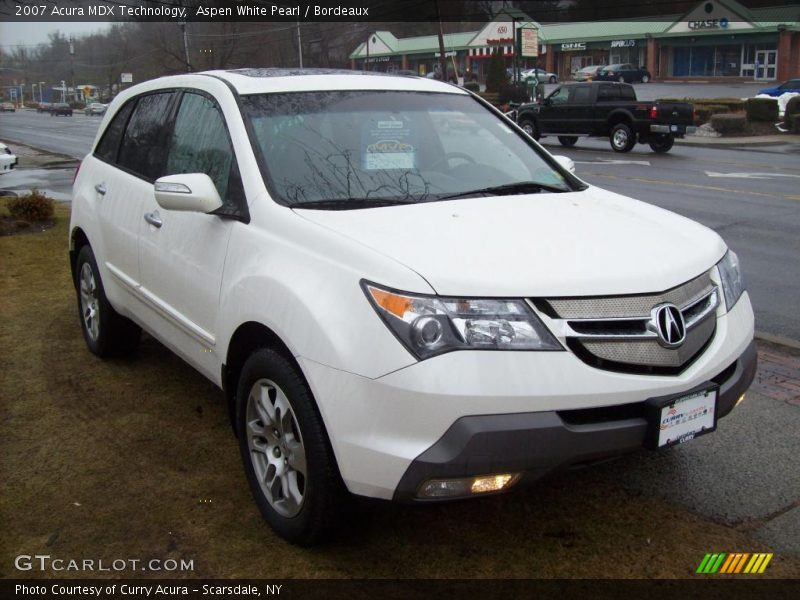 Aspen White Pearl / Bordeaux 2007 Acura MDX Technology
