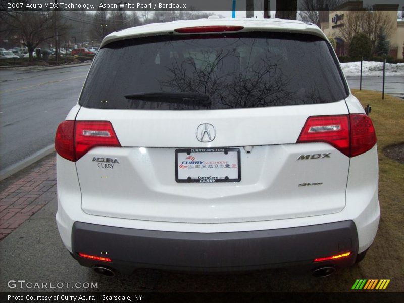 Aspen White Pearl / Bordeaux 2007 Acura MDX Technology