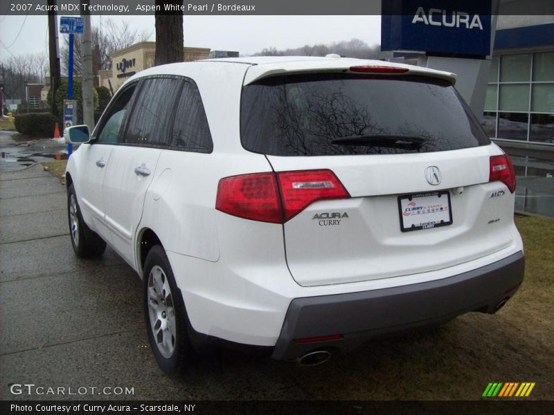 Aspen White Pearl / Bordeaux 2007 Acura MDX Technology