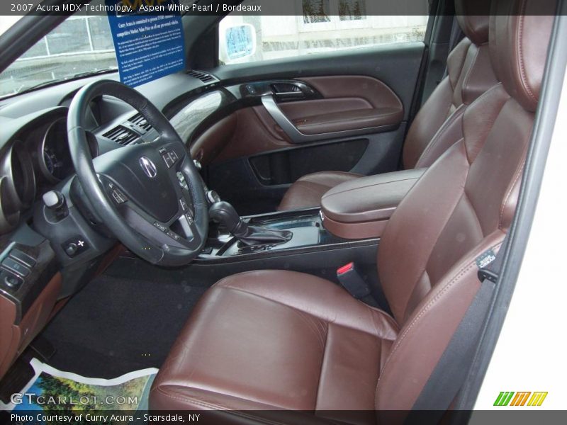 Aspen White Pearl / Bordeaux 2007 Acura MDX Technology