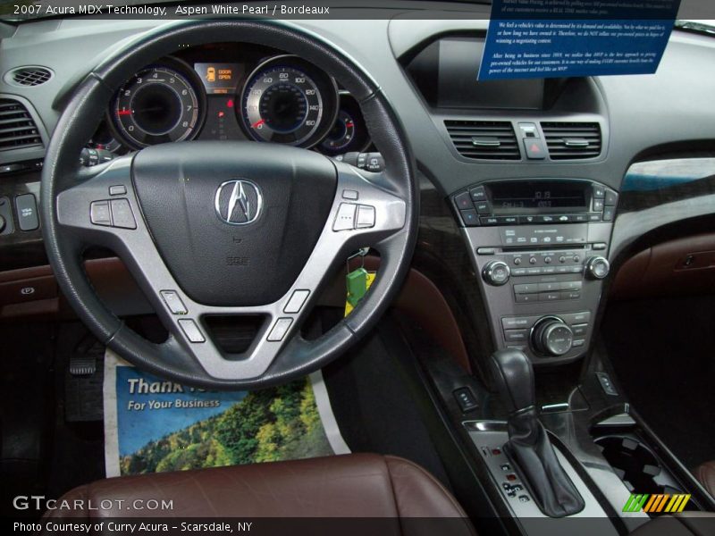 Aspen White Pearl / Bordeaux 2007 Acura MDX Technology