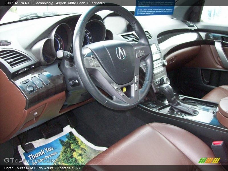 Aspen White Pearl / Bordeaux 2007 Acura MDX Technology