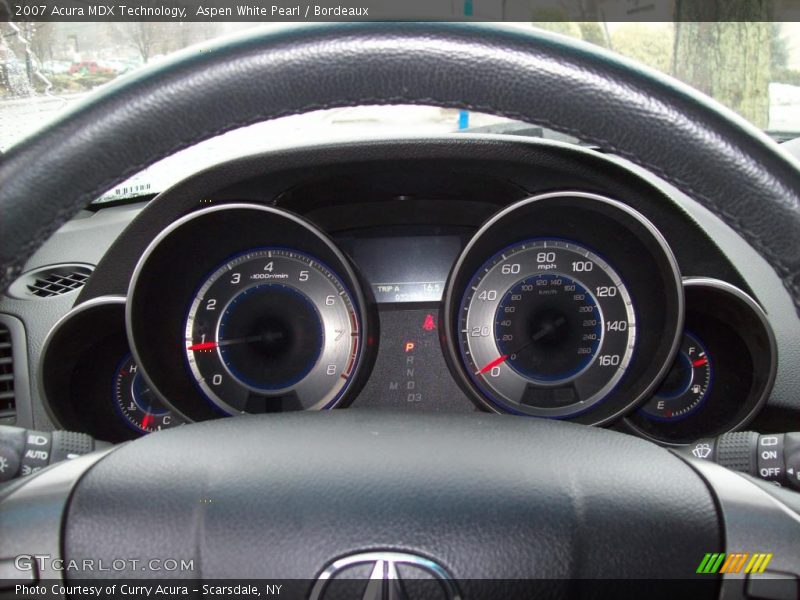 Aspen White Pearl / Bordeaux 2007 Acura MDX Technology