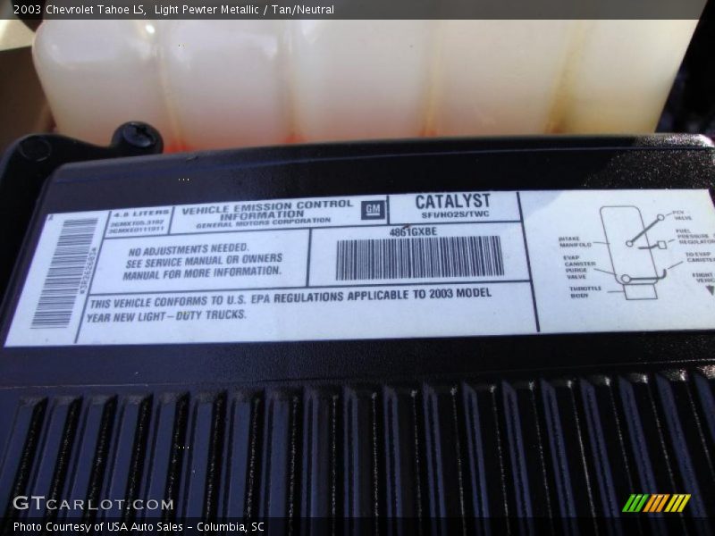 Light Pewter Metallic / Tan/Neutral 2003 Chevrolet Tahoe LS