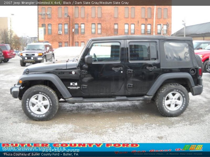 Black / Dark Slate Gray/Medium Slate Gray 2007 Jeep Wrangler Unlimited X 4x4