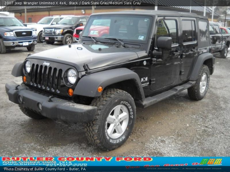 Black / Dark Slate Gray/Medium Slate Gray 2007 Jeep Wrangler Unlimited X 4x4
