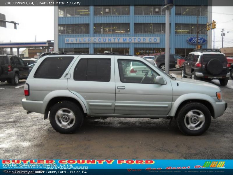 Silver Sage Metallic / Gray 2000 Infiniti QX4