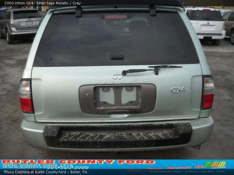 Silver Sage Metallic / Gray 2000 Infiniti QX4