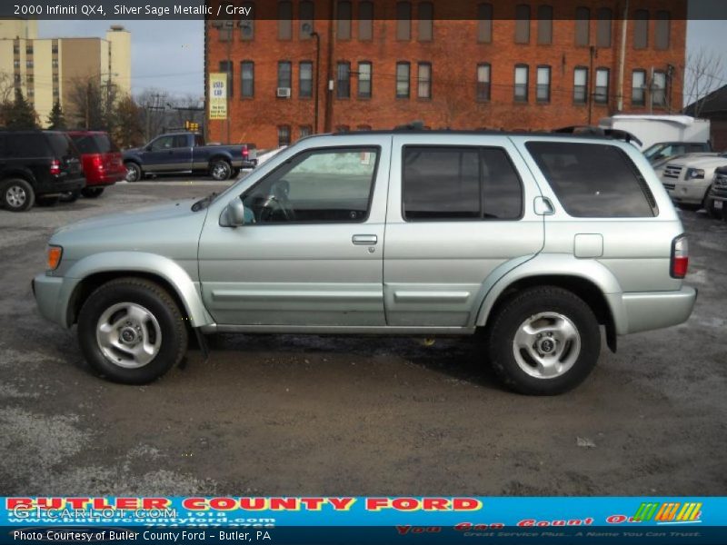 Silver Sage Metallic / Gray 2000 Infiniti QX4