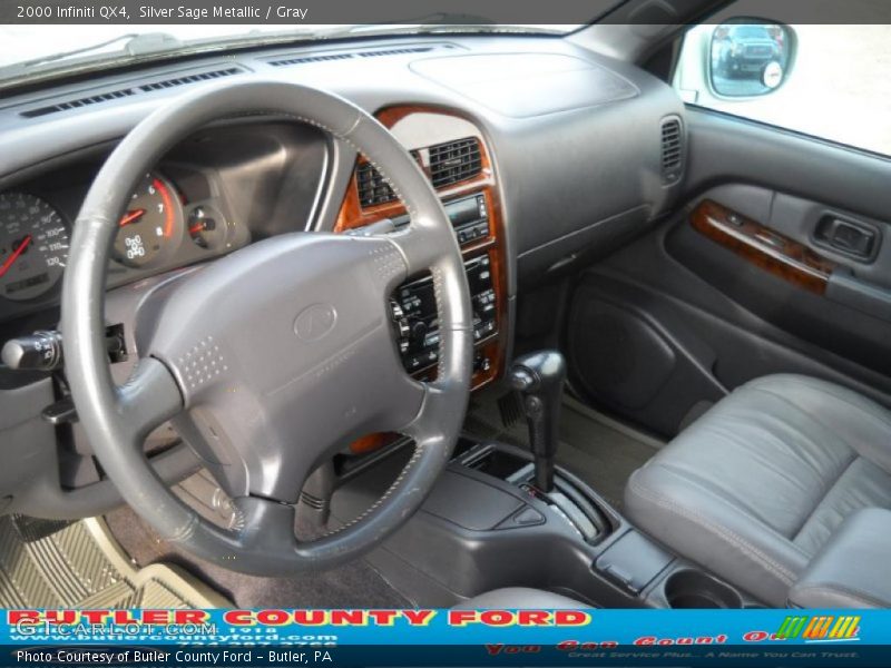 Silver Sage Metallic / Gray 2000 Infiniti QX4