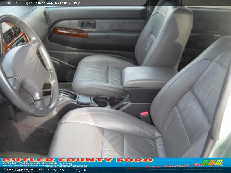 Silver Sage Metallic / Gray 2000 Infiniti QX4