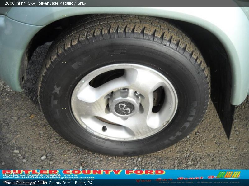 Silver Sage Metallic / Gray 2000 Infiniti QX4