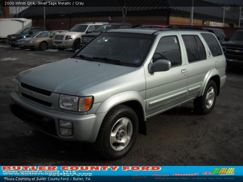 Silver Sage Metallic / Gray 2000 Infiniti QX4