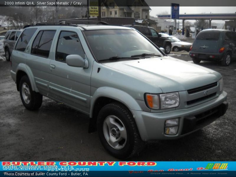 Silver Sage Metallic / Gray 2000 Infiniti QX4