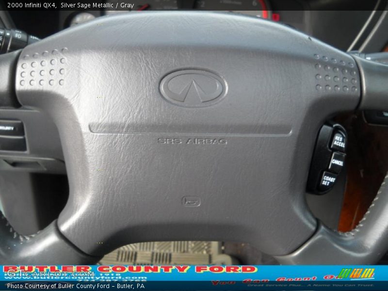 Silver Sage Metallic / Gray 2000 Infiniti QX4