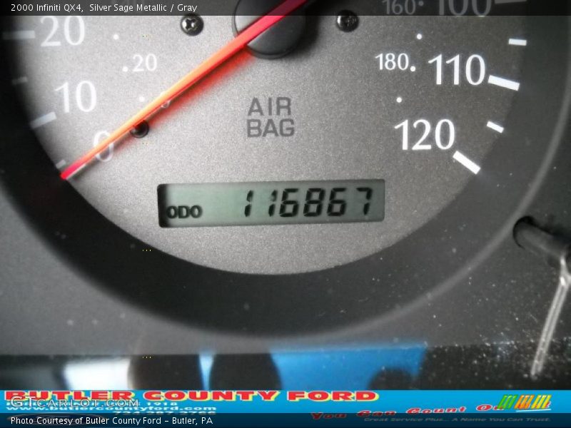 Silver Sage Metallic / Gray 2000 Infiniti QX4