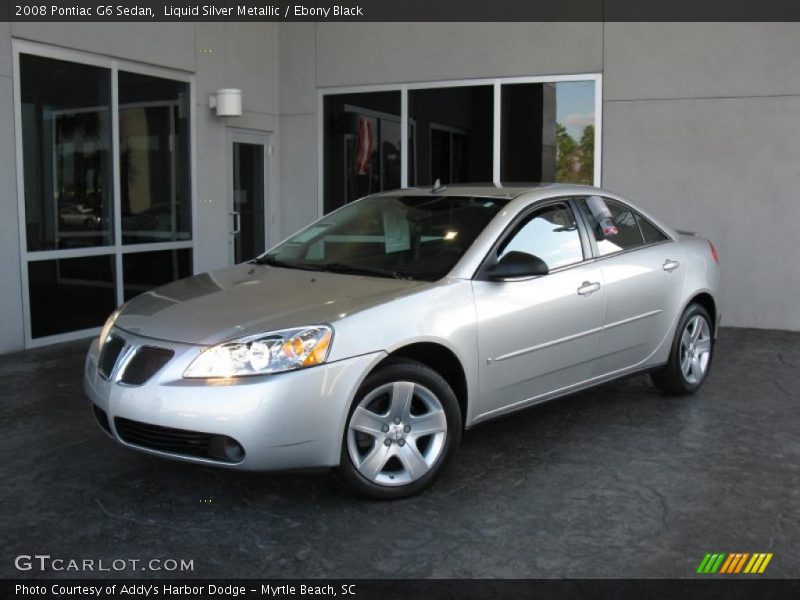 Liquid Silver Metallic / Ebony Black 2008 Pontiac G6 Sedan