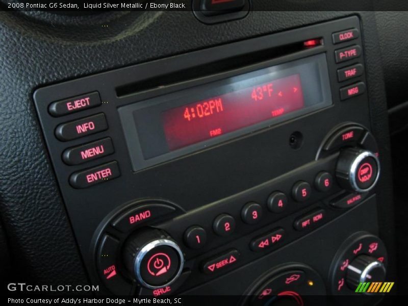 Liquid Silver Metallic / Ebony Black 2008 Pontiac G6 Sedan