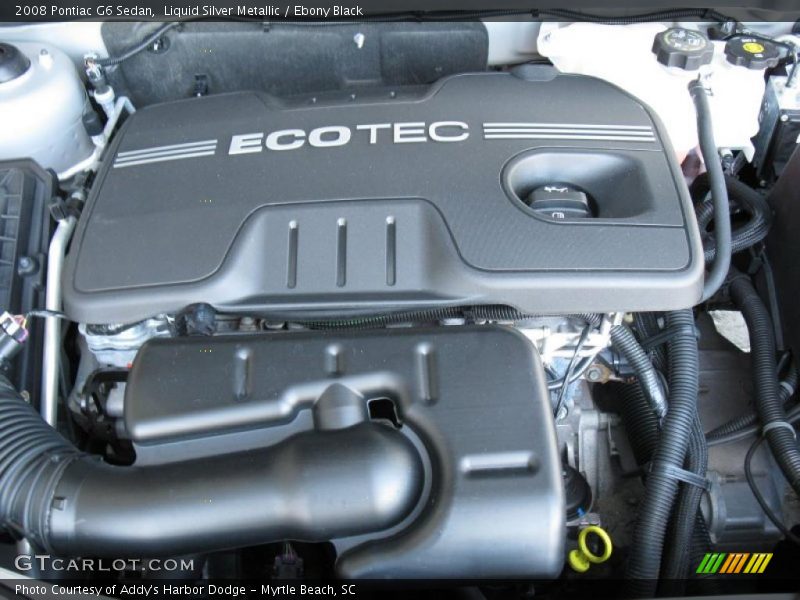 Liquid Silver Metallic / Ebony Black 2008 Pontiac G6 Sedan