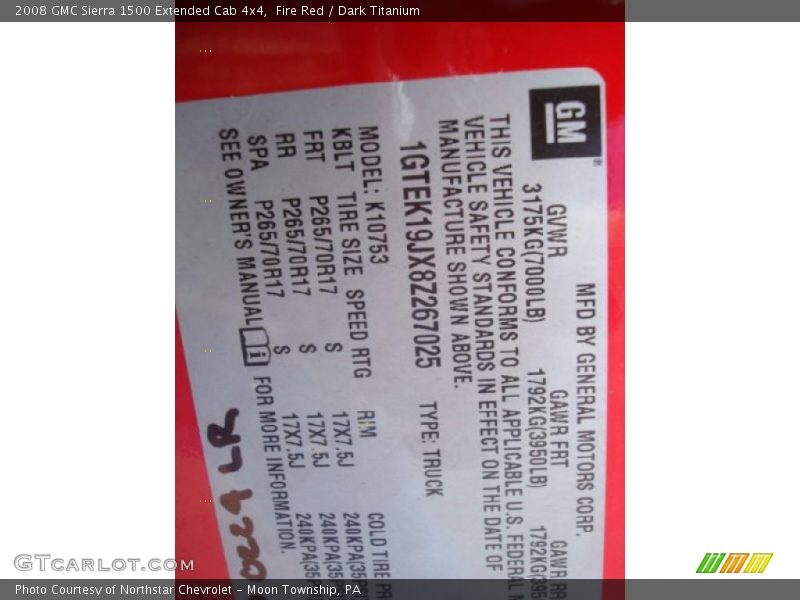 Fire Red / Dark Titanium 2008 GMC Sierra 1500 Extended Cab 4x4