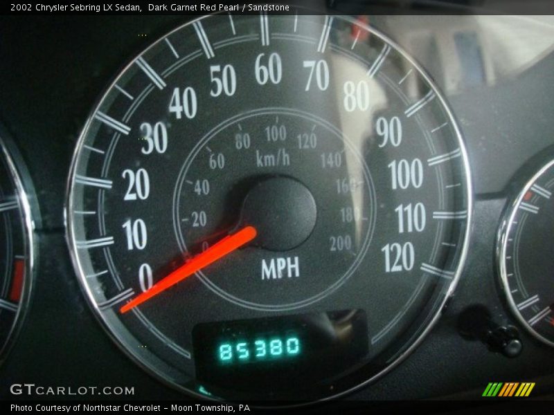 Dark Garnet Red Pearl / Sandstone 2002 Chrysler Sebring LX Sedan