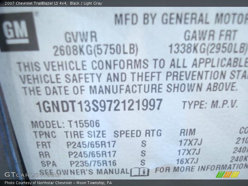 Black / Light Gray 2007 Chevrolet TrailBlazer LS 4x4