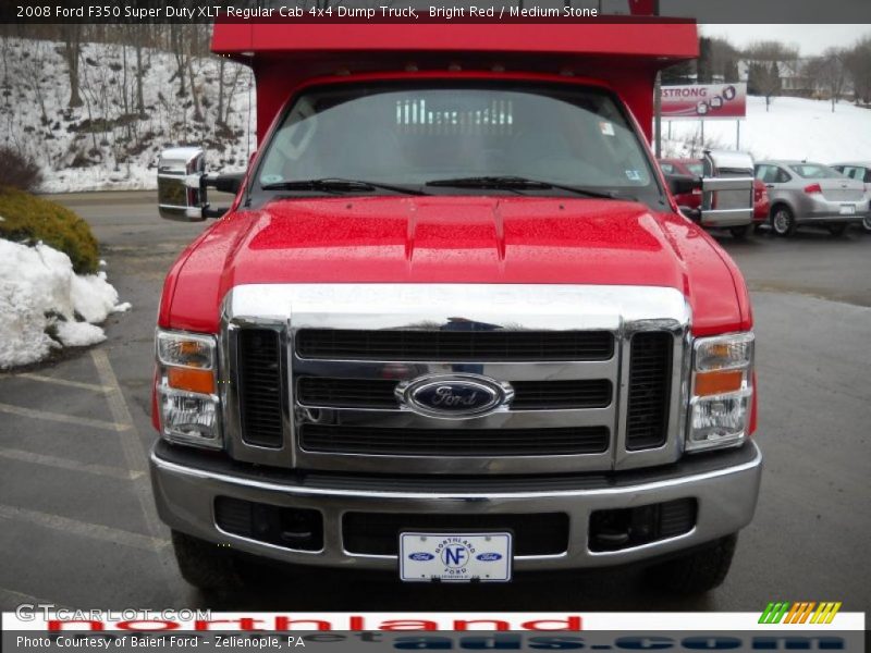 Bright Red / Medium Stone 2008 Ford F350 Super Duty XLT Regular Cab 4x4 Dump Truck