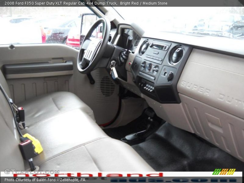 Bright Red / Medium Stone 2008 Ford F350 Super Duty XLT Regular Cab 4x4 Dump Truck