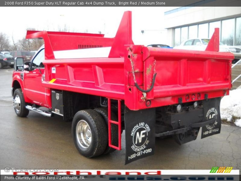 Bright Red / Medium Stone 2008 Ford F350 Super Duty XLT Regular Cab 4x4 Dump Truck