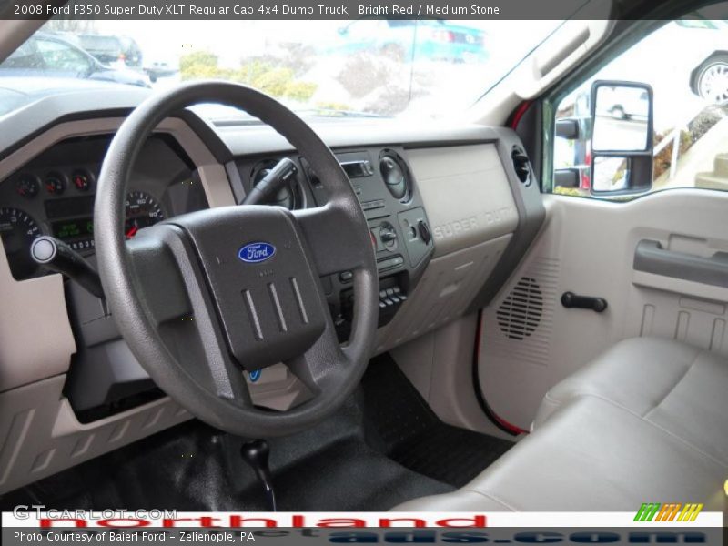 Bright Red / Medium Stone 2008 Ford F350 Super Duty XLT Regular Cab 4x4 Dump Truck