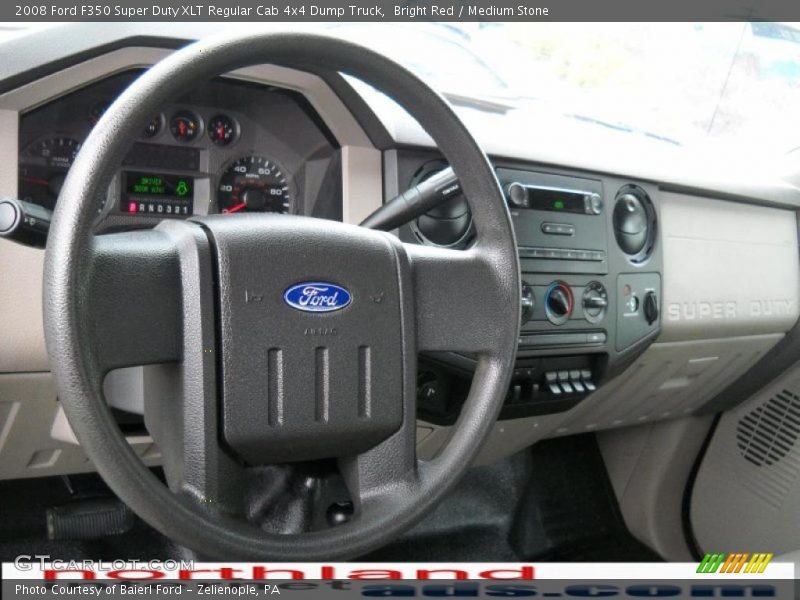 Bright Red / Medium Stone 2008 Ford F350 Super Duty XLT Regular Cab 4x4 Dump Truck