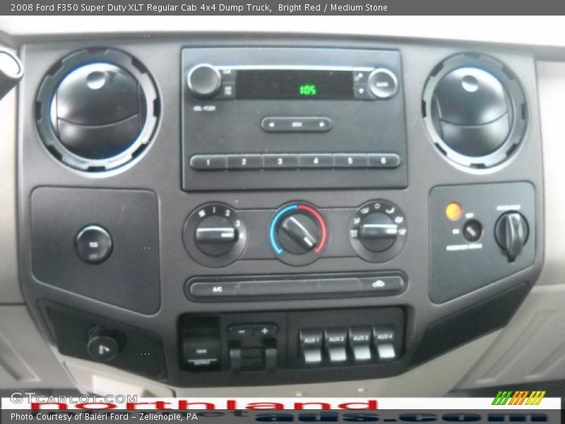 Bright Red / Medium Stone 2008 Ford F350 Super Duty XLT Regular Cab 4x4 Dump Truck