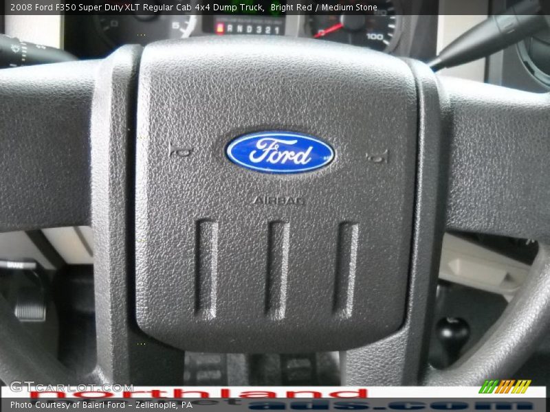Bright Red / Medium Stone 2008 Ford F350 Super Duty XLT Regular Cab 4x4 Dump Truck