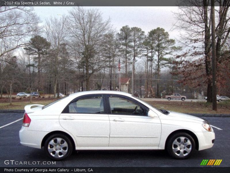 White / Gray 2007 Kia Spectra LX Sedan