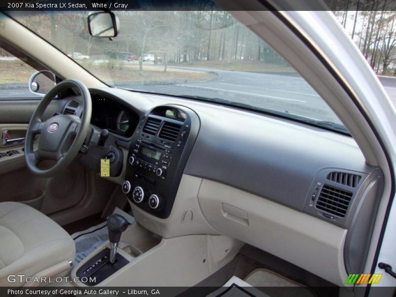 White / Gray 2007 Kia Spectra LX Sedan
