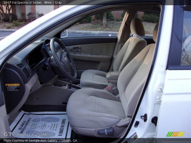 White / Gray 2007 Kia Spectra LX Sedan