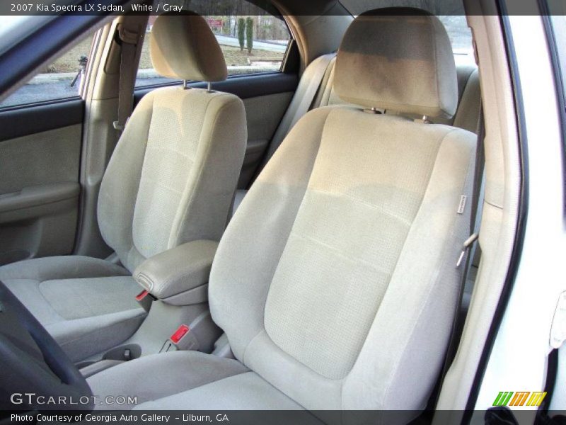 White / Gray 2007 Kia Spectra LX Sedan