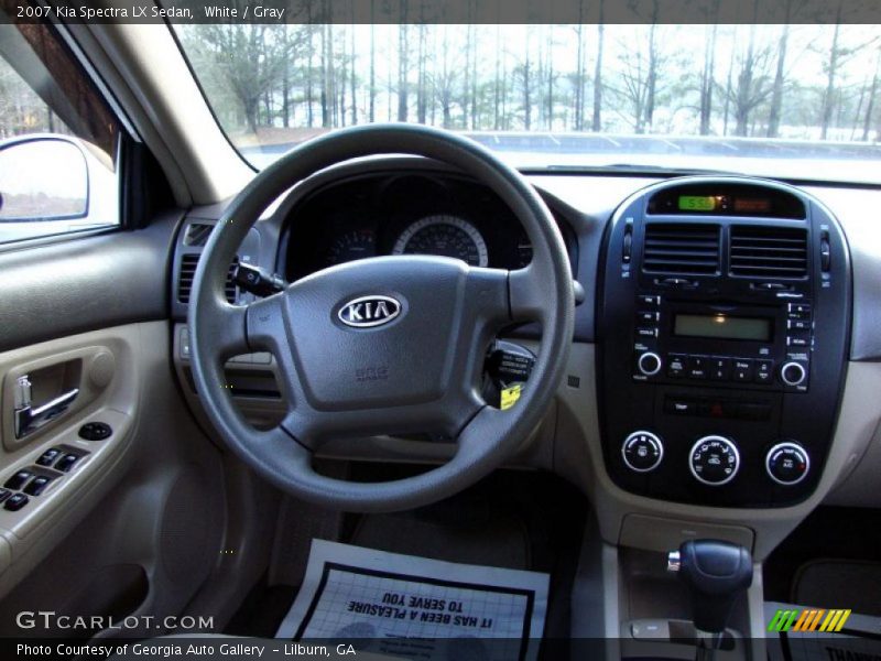 White / Gray 2007 Kia Spectra LX Sedan