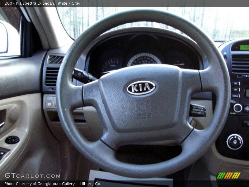 White / Gray 2007 Kia Spectra LX Sedan