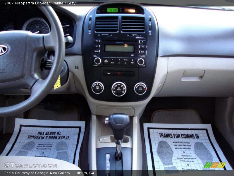 White / Gray 2007 Kia Spectra LX Sedan