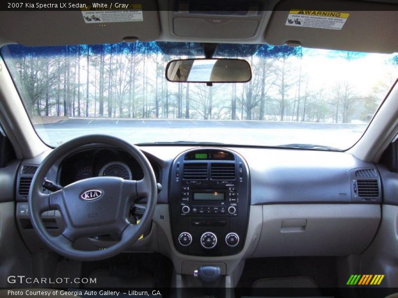 White / Gray 2007 Kia Spectra LX Sedan