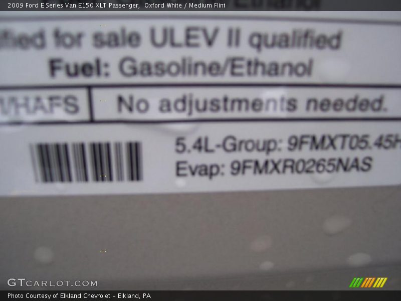 Oxford White / Medium Flint 2009 Ford E Series Van E150 XLT Passenger