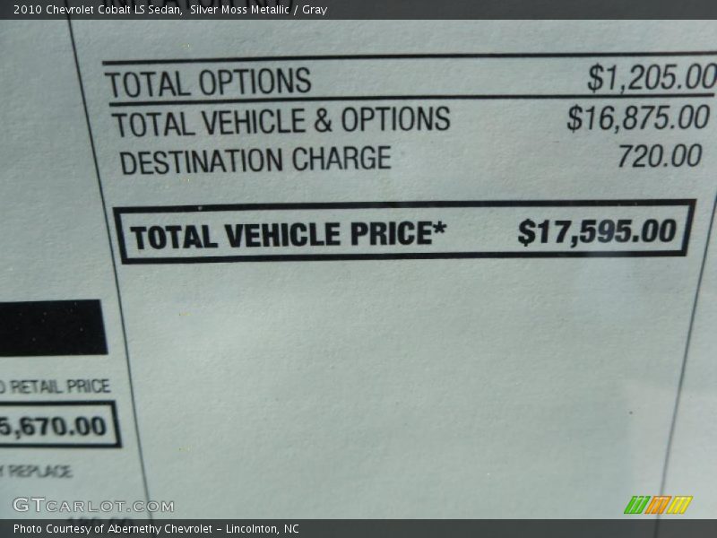 Silver Moss Metallic / Gray 2010 Chevrolet Cobalt LS Sedan