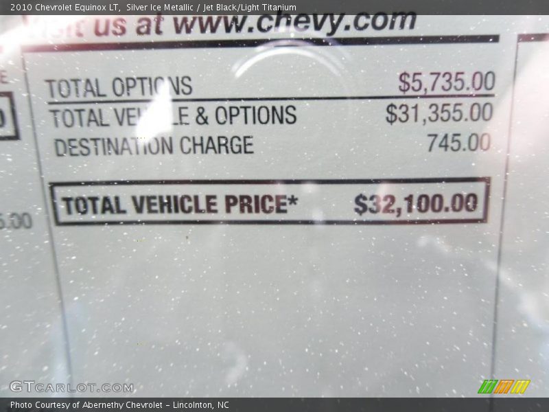 Silver Ice Metallic / Jet Black/Light Titanium 2010 Chevrolet Equinox LT