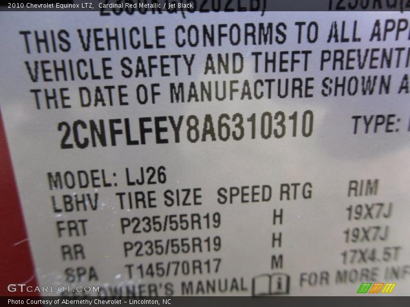 Cardinal Red Metallic / Jet Black 2010 Chevrolet Equinox LTZ
