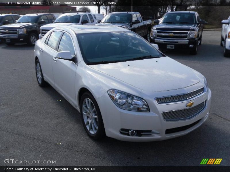 White Diamond Tricoat / Ebony 2010 Chevrolet Malibu LTZ Sedan