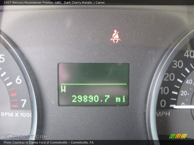 Dark Cherry Metallic / Camel 2007 Mercury Mountaineer Premier AWD