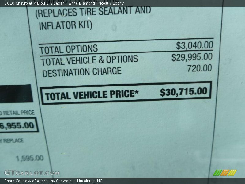 White Diamond Tricoat / Ebony 2010 Chevrolet Malibu LTZ Sedan