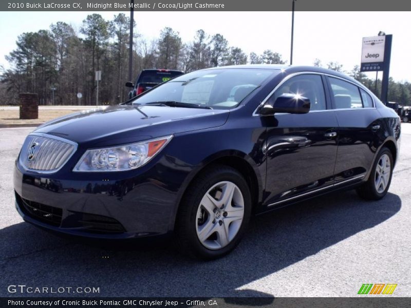 Midnight Blue Metallic / Cocoa/Light Cashmere 2010 Buick LaCrosse CX