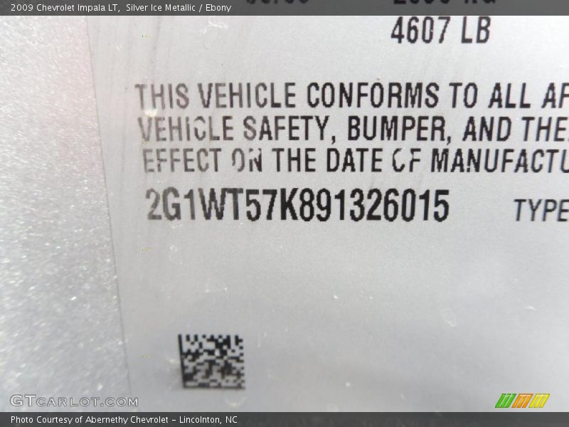 Silver Ice Metallic / Ebony 2009 Chevrolet Impala LT